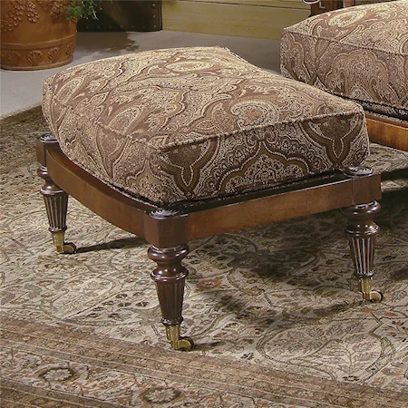 Traditional Ottoman with Distinct Turned Legs